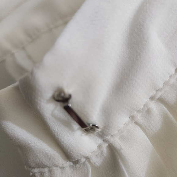 Sabine White Black Accordian Pleats Maxi Skirt XS - Picture 7 of 8